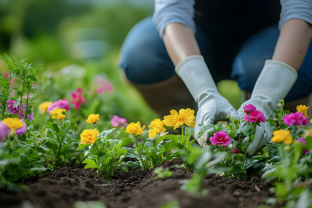 Planting a flower bed