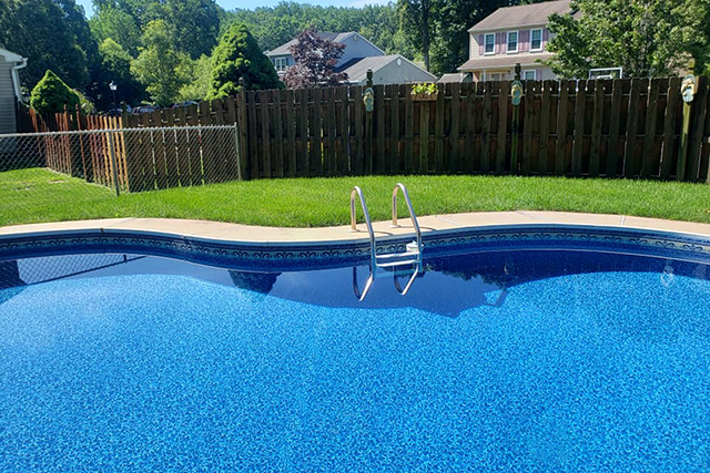 Our work sod project around pool